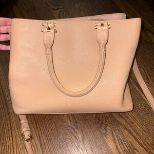 Cute Tan Leather Tote Bag